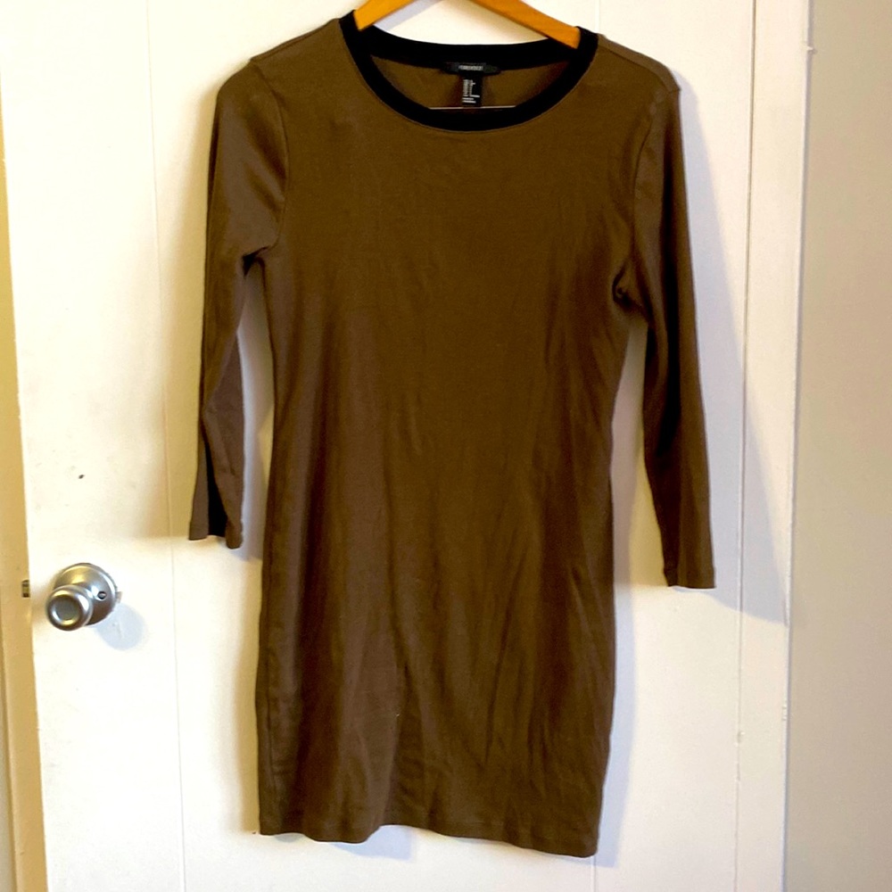 Brown/black ribbed 90s tube dress